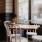 a table and chairs in a room