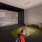 a golf simulator in a room